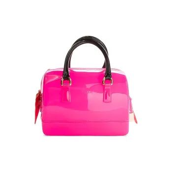 Furla Candy PVC Boston Bag Jelly Bag Handbag Small Size Women's Rose Red