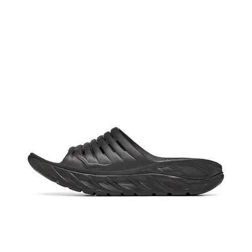 HOKA ONE ONE Ora Recovery Slide 3 Tech Green Ora Recovery Slide Rubber Sole Quick Dry Slide Slippers Unisex Black