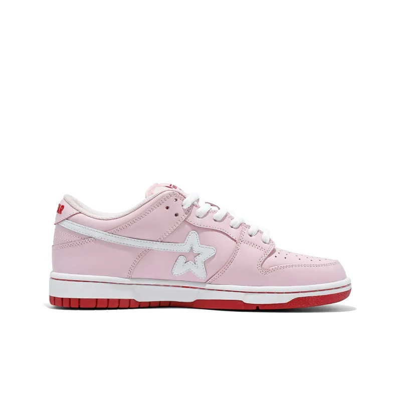RIPSTAR SKBD Low Anti Slip Wear Resistant Low Top Skateboard Shoes Unisex Pink Rose Color Scheme-1