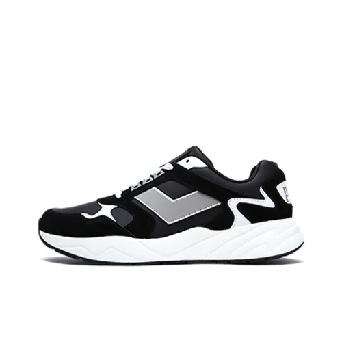 PONY Cushioning Anti-Slip And Wear-Resistant Low-Top Casual Running Shoes Unisex Black White