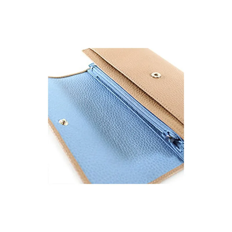 GUCCI Calfskin Clutches Wallets Women's Rose Beige/Light Blue-4
