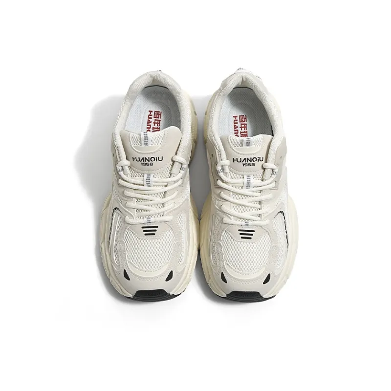 HUANQIU Shock Absorbers Slip Resistant Breathable Low Top Chunky Sneakers Men's-2