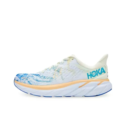 HOKA ONE ONE Clifton 8 Running Shoes Women's Low-Top White/Blue