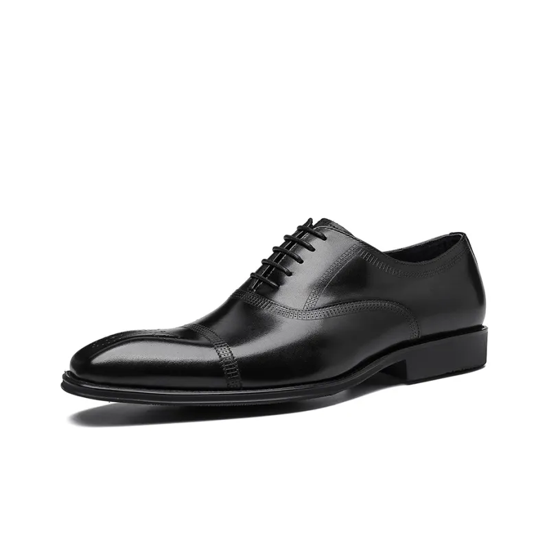 ASTON M.JAZZ Dress Shoes Men Low Top Black/Coffee-1