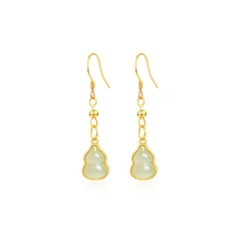 North Cain Hetian Jade Earrings Women's Pale Greenish-White Jade