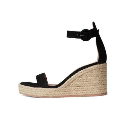 GIANVITO ROSSI Braided Platform Suede Sandals