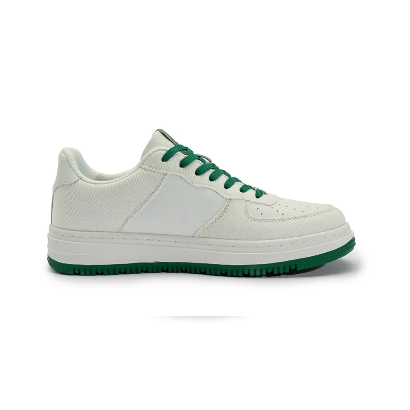 Seattle Palm Anti Slip Wear Resistant Low Top Skateboard Shoes Unisex White Green-2