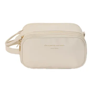 LOHAS Travel Leather Makeup Bag Regular Unisex White/Pink/Black