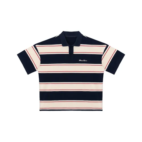 CLIMAX VISION Polo Shirts Unisex Navy Blue Rice Noodles