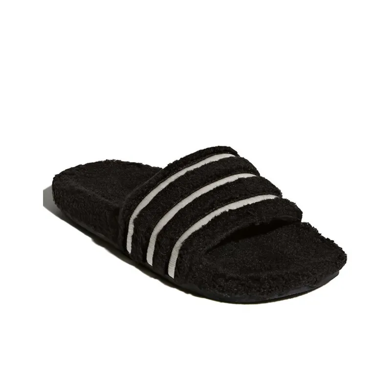 Adilette Women's Adidas Slide 'Black Teddy Fleece' Women's-1