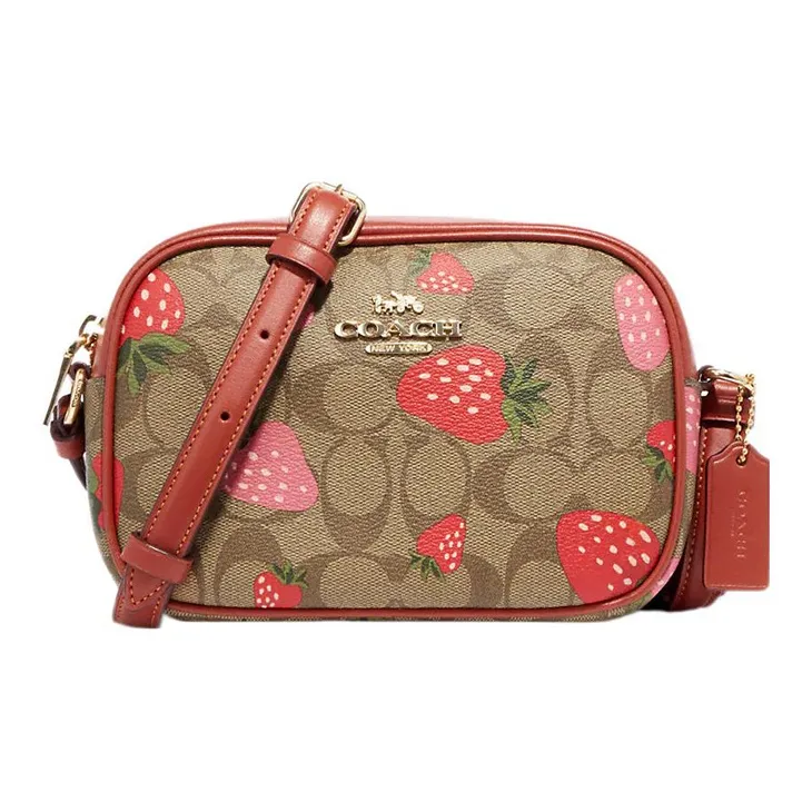 COACH Jamie Canvas With Leather Shoulder Bag, Crossbody Bag Trumpets Women's Brown-0