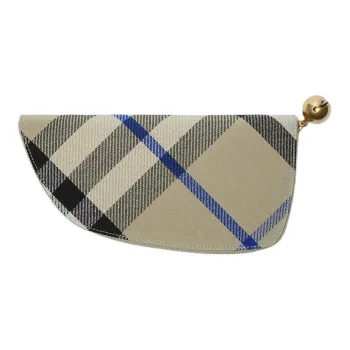 Burberry Shield Cotton Blend Fabric, Polyester Wallet Large Size Women's Moss Green