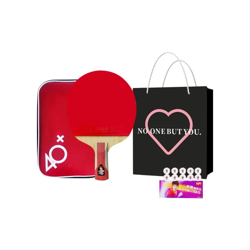DHS Ping Pong Paddles Unisex Pure Wood Red/Black-12