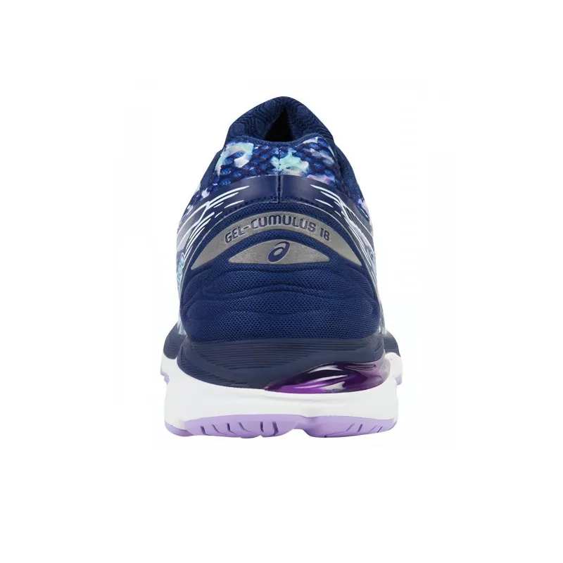 Asics Gel-Cumulus 18 Anti-Slip And Wear-Resistant Breathable Low-Top Running Shoes Women's Blue White-3