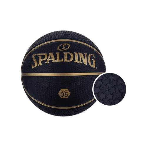 SPALDING Pilot Collection 85 010Y Rubber Basketball PILOT 05 Dark Blue/Black Gold Size 7 Training Competition Unisex