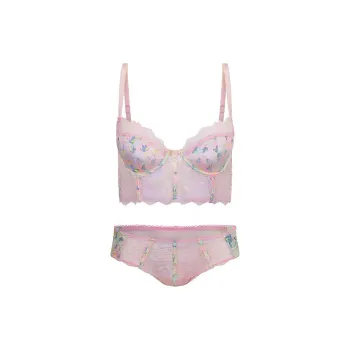 Victoria's Secret PINK Adore Me Lisette Longline Bra/WildRose Underwear Set Women's Purple