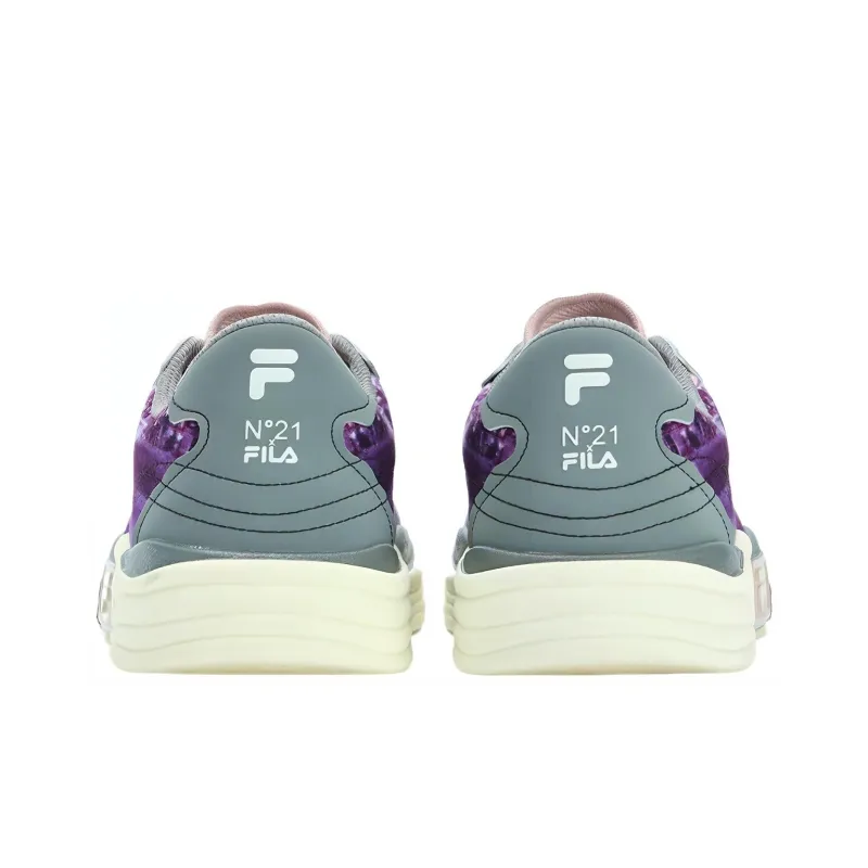 FILA FUSION POP 2 X N21 Anti Slip And Wear Resistant Lightweight Low Top Canvas Shoes Women's Green Purple-3