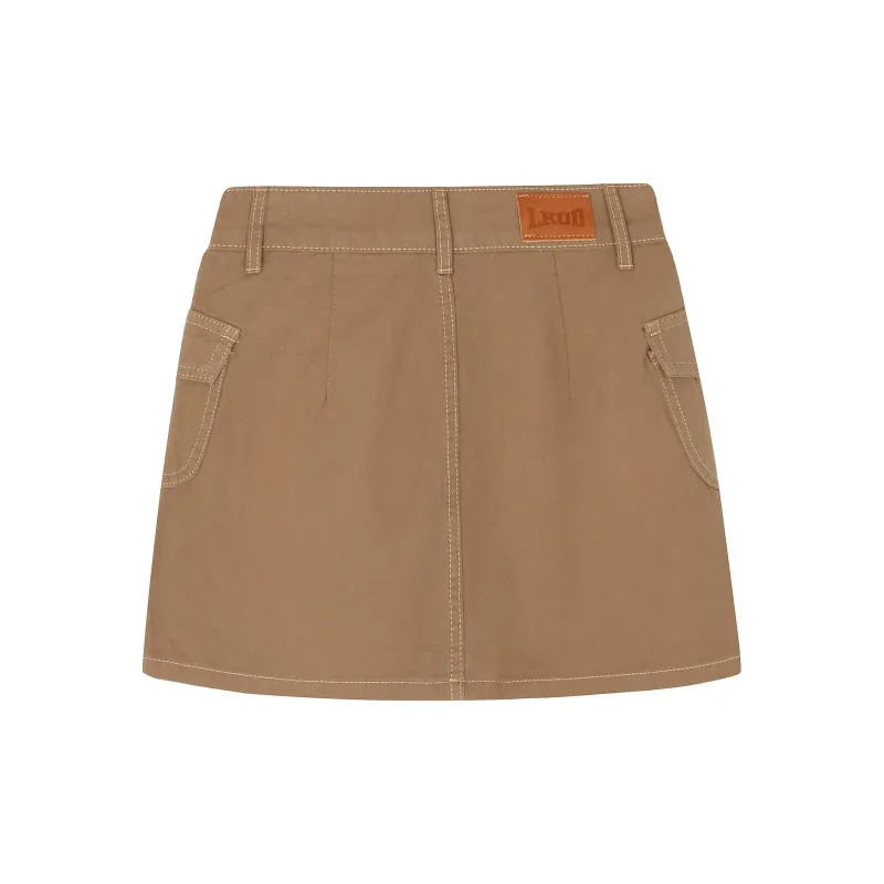 LKOD Denim Short Skirts Women's Brown-1