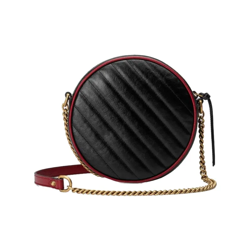 GUCCI Leather Round Bag, Crossbody Bag, Shoulder Bag Women's-1