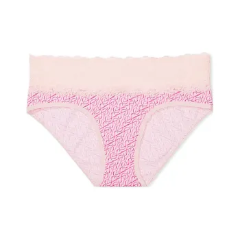 Victoria's Secret PINK THE LACIE Lace-Waist Cotton Hiphugger Panty/Pt Underpants Women's 1 Pack