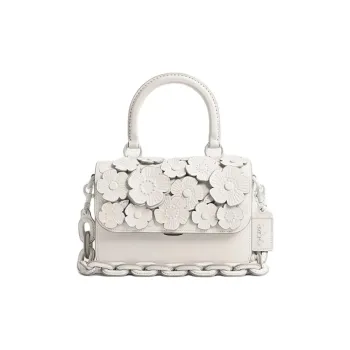 COACH Rogue Cow Leather Shoulder Bag, Crossbody Bag, Handbag Trumpets Women's White