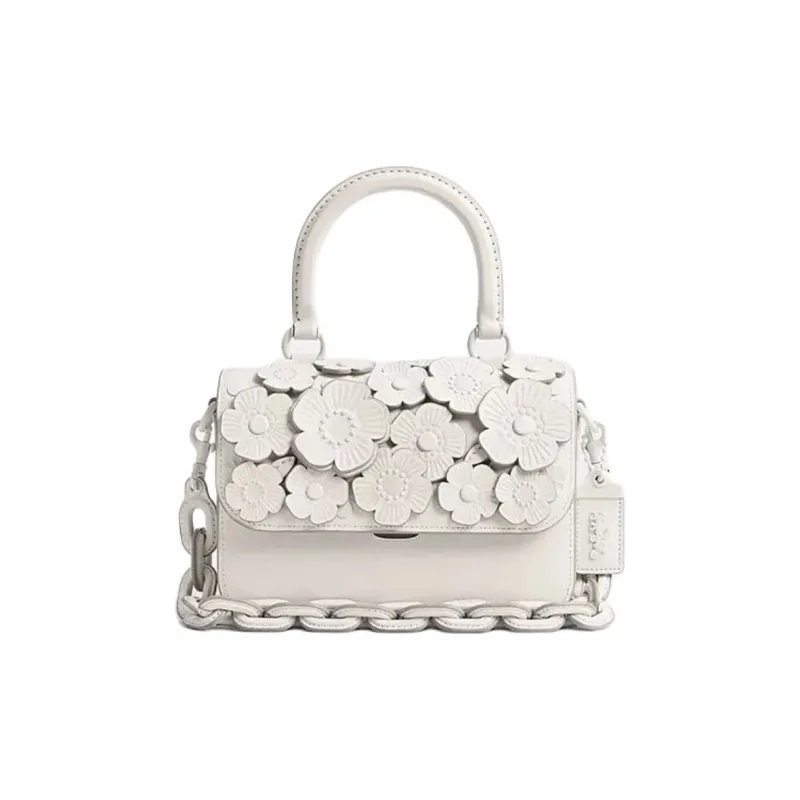 COACH Rogue Cow Leather Shoulder Bag, Crossbody Bag, Handbag Trumpets Women's White-0