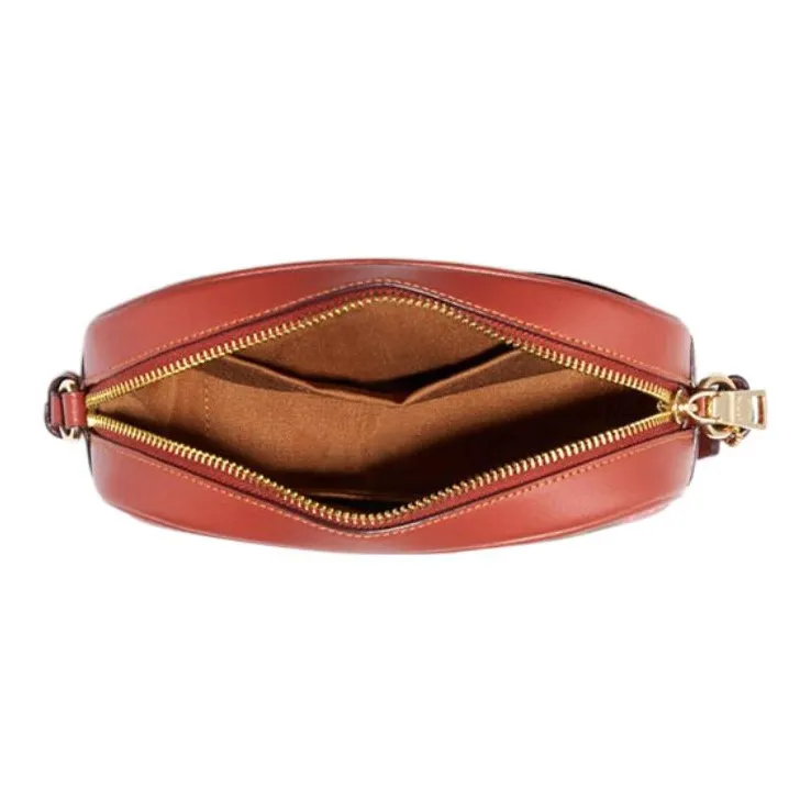 COACH Jamie Canvas With Leather Shoulder Bag, Crossbody Bag Trumpets Women's Brown-1
