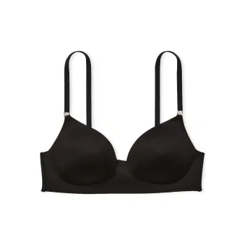 Victoria's Secret PINK LOVE CLOUD Wireless Push-Up Bra/Black Bra Women's Black