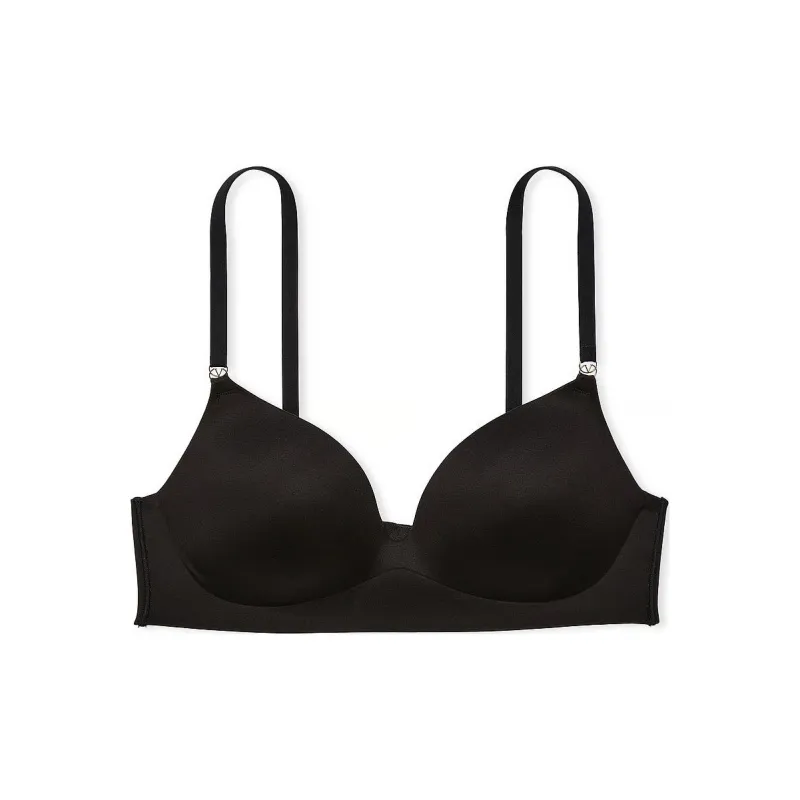 Victoria's Secret PINK LOVE CLOUD Wireless Push-Up Bra/Black Bra Women's Black-0