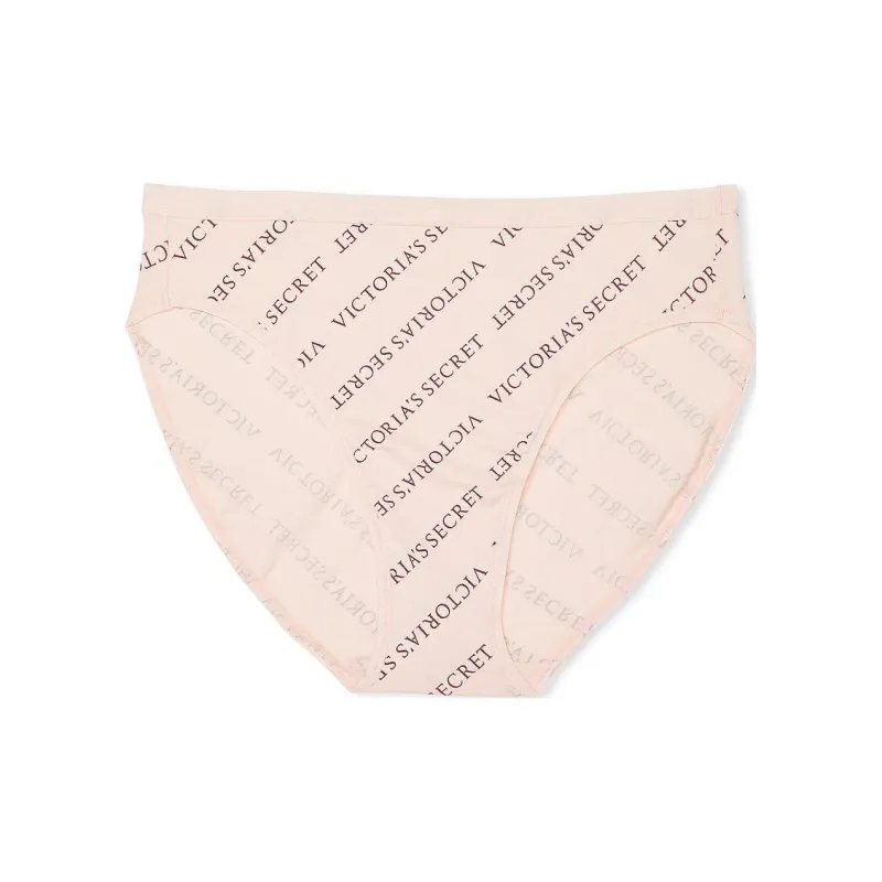 Victoria's Secret Stretch Cotton High-Leg Brief Panty/Print Underpants Women's 1 Pack Nude Print-0