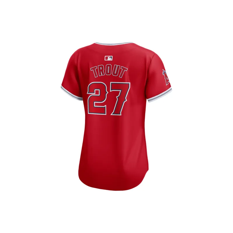 Nike x MLB Baseball Jacket Los Angeles Angels Mike Trout Women's Red-1