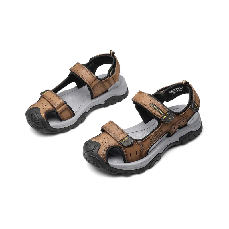 Strongman Beach Sandals Men's Black Light Brown-9