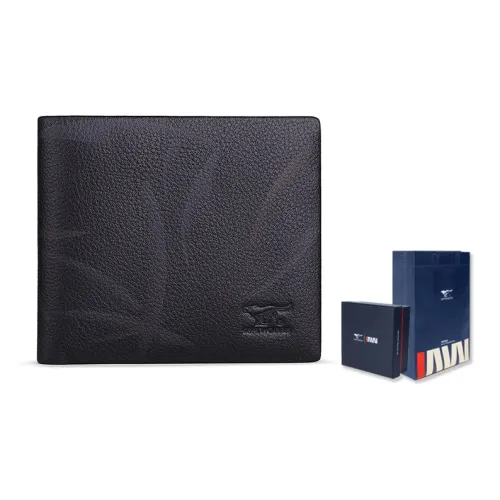 SEPTWOLVES Cow Leather Wallet Men's Black