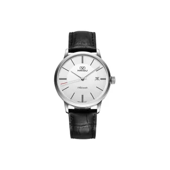 Sea Gull Automatic Mechanical Movement Genuine Leather Strap Watch Men's Watches White Dial
