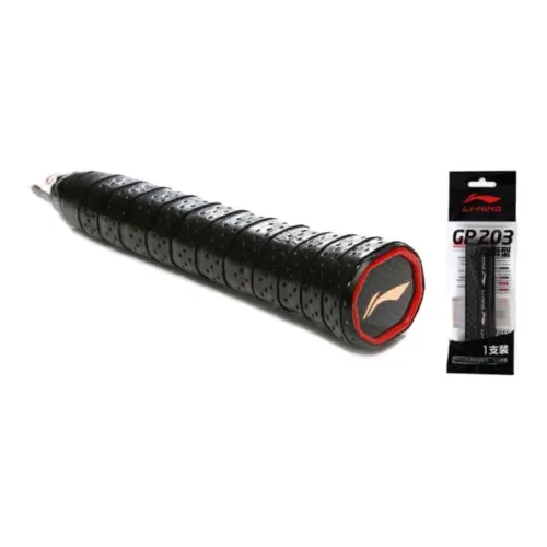 LiNing Badminton Grip Tape Black Breathable Perforated PU Thin GP203