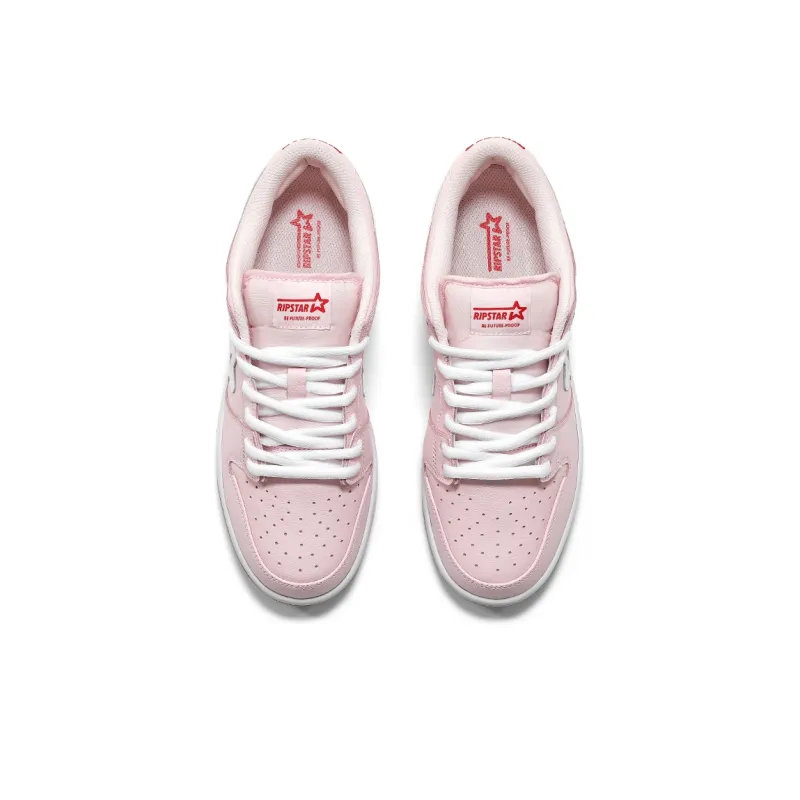 RIPSTAR SKBD Low Anti Slip Wear Resistant Low Top Skateboard Shoes Unisex Pink Rose Color Scheme-4