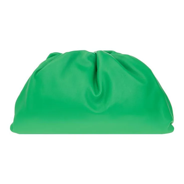 Bottega Veneta Cow Leather Cloud Bag Clutch Women's Green-0
