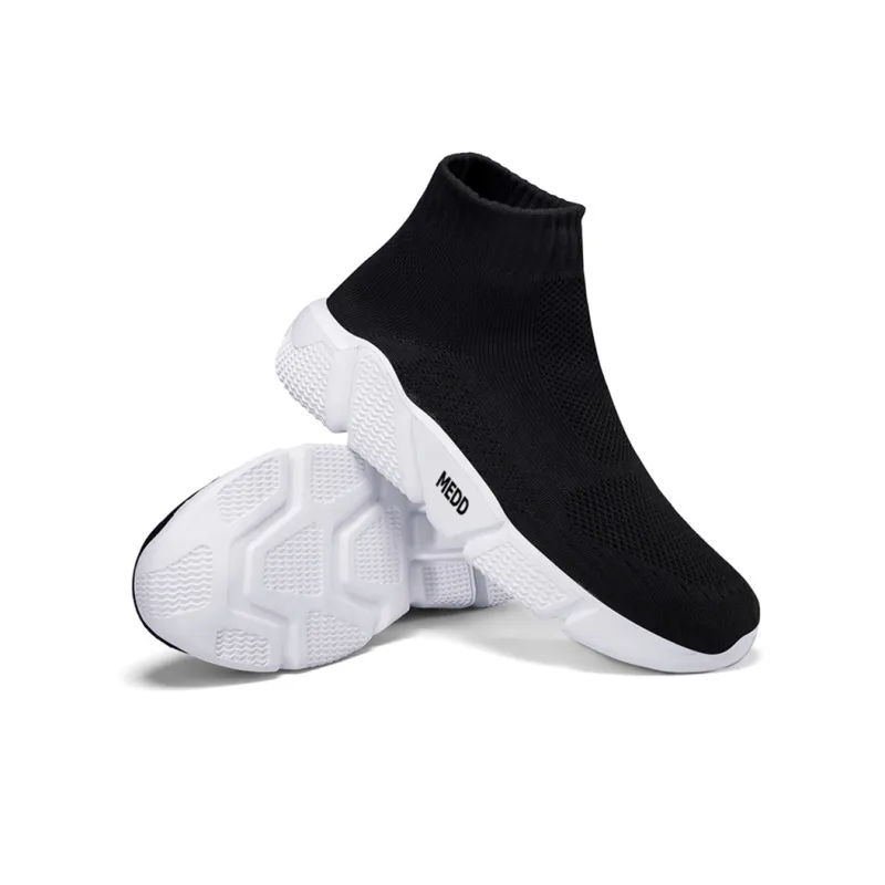 Medd Casual Shoes Unisex High Top Black-3