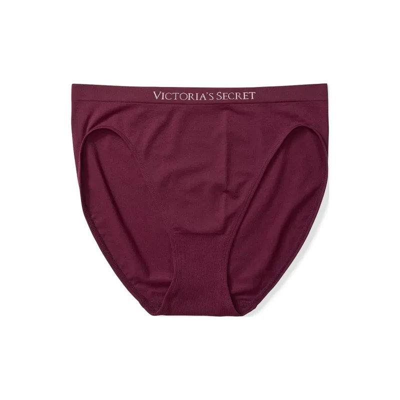 Victoria's Secret PINK Blue Seamless High-Leg Brief Panty /Red Underpants Women's 1 Pack Deep Red-0