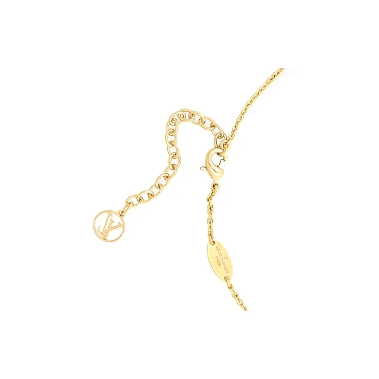 LOUIS VUITTON Metal Rhinestone Necklaces Men's Gold-2