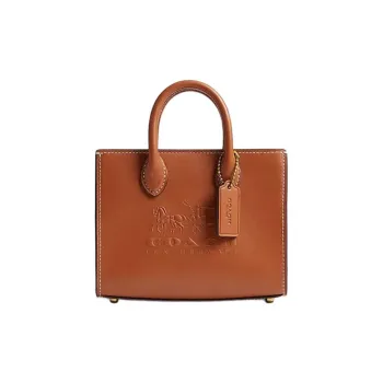 COACH Ace Cow Leather Tote Bag, Shopping Bag, Shoulder Bag, Crossbody Bag, Handbag Trumpets Women's Burnished Amber