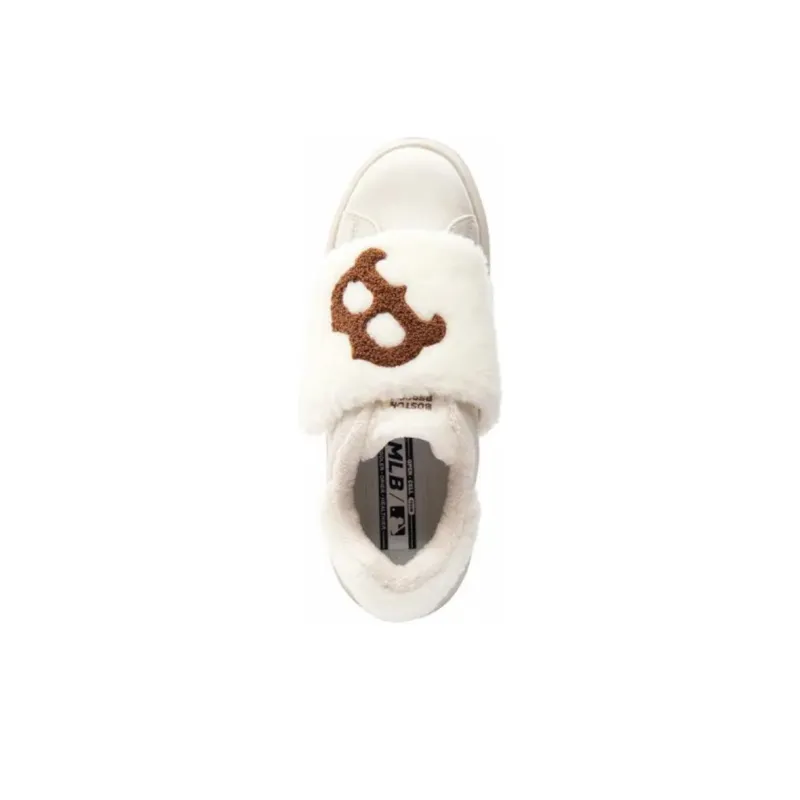 MLB Chunky Classic A FLEECE Slip Resistant Low Top Casual Shoes Unisex Ecru-3