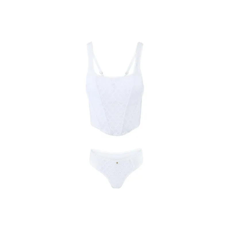 Victoria's Secret PINK ADORE ME Roxi Bustier / Bright White Underwear Set Women's White-0