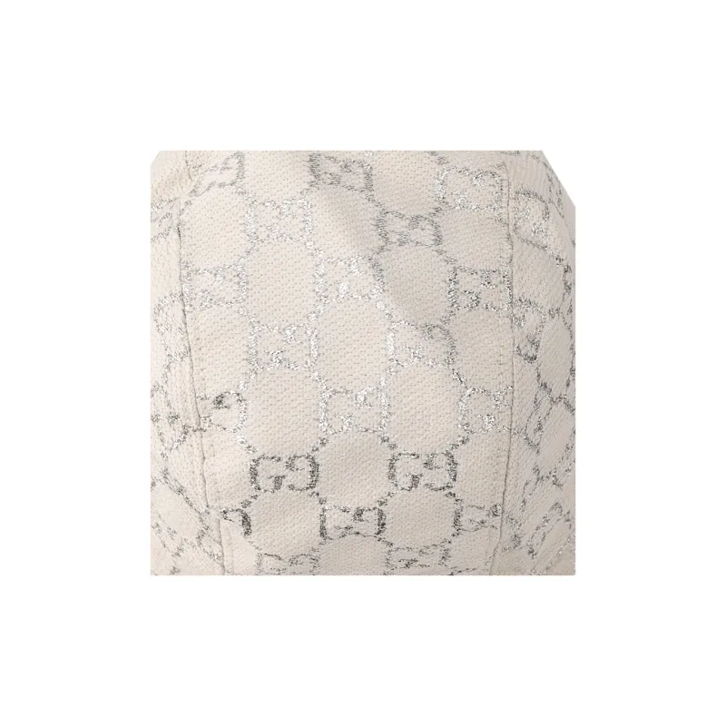 GUCCI Metallic Thread Logo Jacquard Fabric Bucket Hat-4