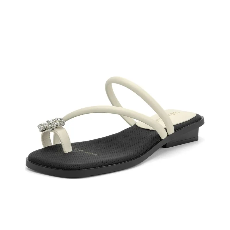 GEMEIQ Slide Slippers Women's Beige/Silver-0