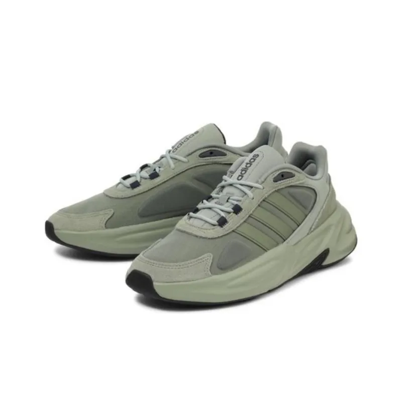 Adidas Cloudfoam Abozelle Anti-Slip Wear-Resistant Low-Top Casual Shoes Men's Gray Green-2