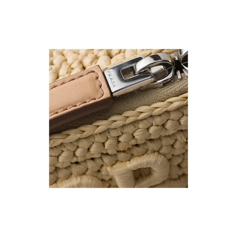 PRADA Brique Woven Fabric Shoulder Bag Crossbody Bag Men's Natural-3