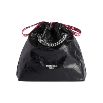 Balenciaga CRUSH Sheepskin Tote Bag, Shopping Bag, Shoulder Bag Women's Black