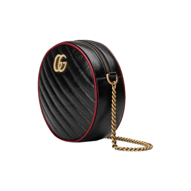 GUCCI Leather Round Bag, Crossbody Bag, Shoulder Bag Women's-2