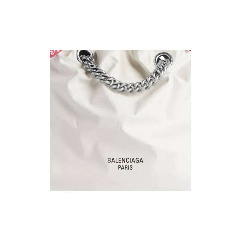 Balenciaga CRUSH Cow Leather Tote Bag Shopping Bag Shoulder Bag Crossbody Bag Small Size Women's White-5